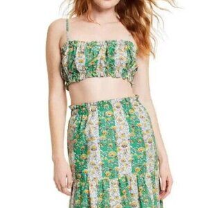 Rhode x Target Green Yellow Print Top and Skirt 2 Piece Set XL 1X